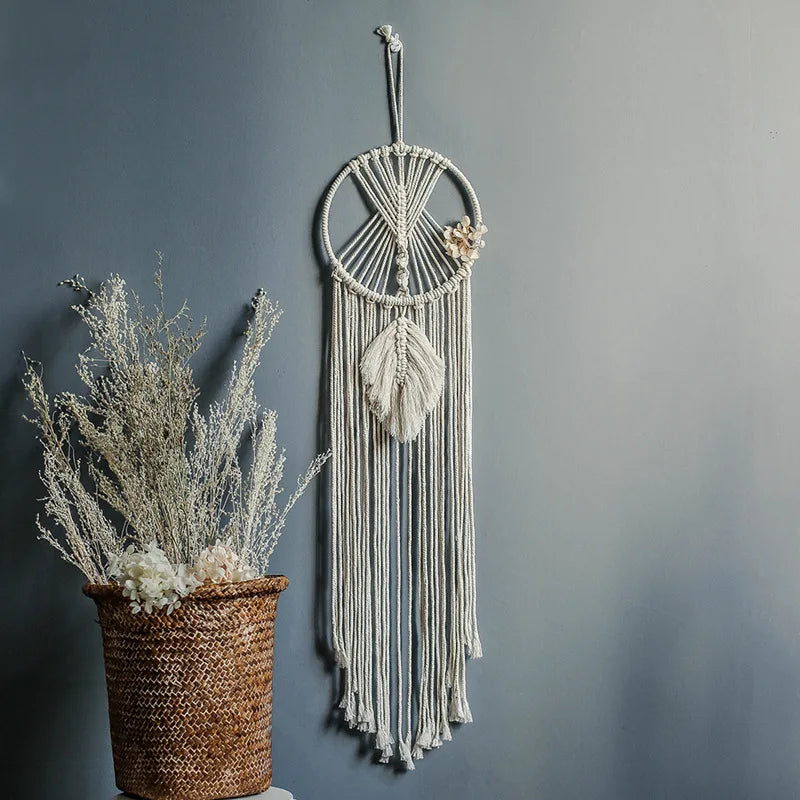 Boho Star & Moon Macrame Tapestry