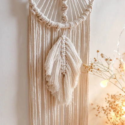 Boho Star & Moon Macrame Tapestry