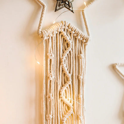 Boho Star & Moon Macrame Tapestry