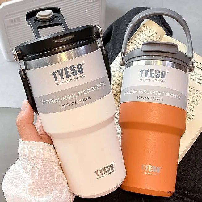 TYESO Stainless Steel Insulated Travel Bottle with Handle