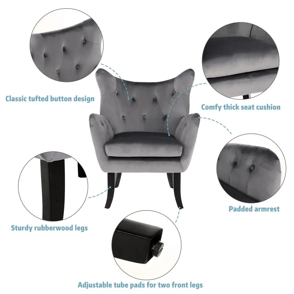 Modern Velvet High Back Accent Chair