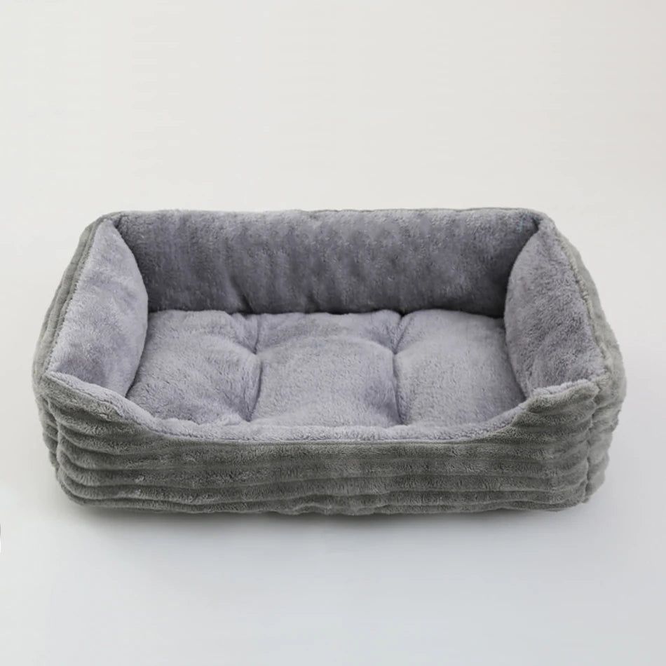 Plush Cozy Waterproof Square Pet Bed