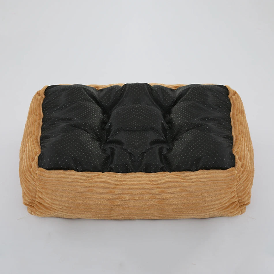 Plush Cozy Waterproof Square Pet Bed