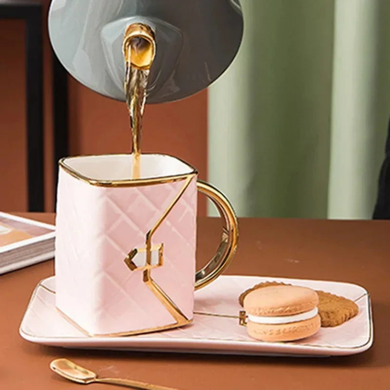 Luxury Handbag-Shaped Ceramic Mugs