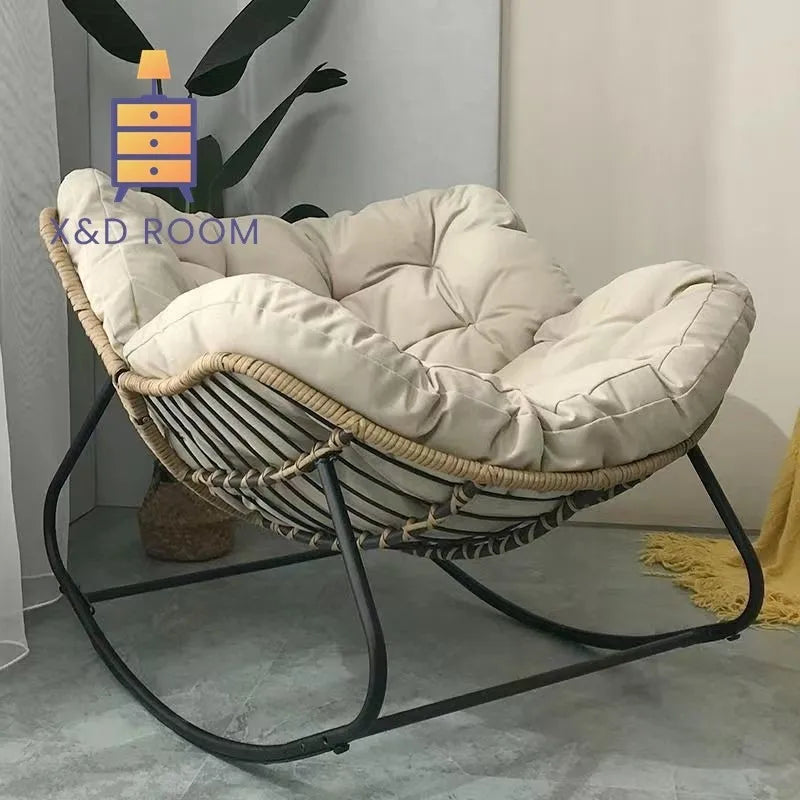 Elegant Rattan Nest Rocking Chair – The Luxe Collection