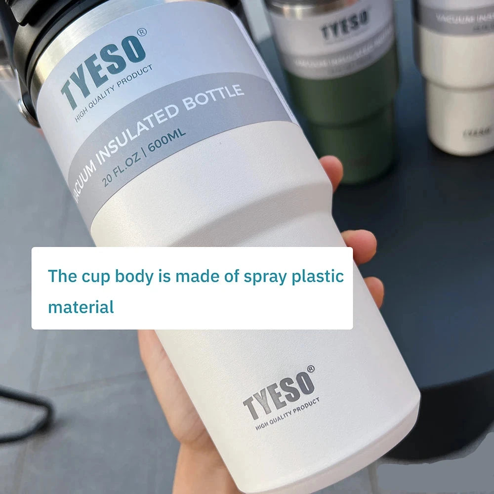 TYESO Stainless Steel Insulated Travel Bottle with Handle