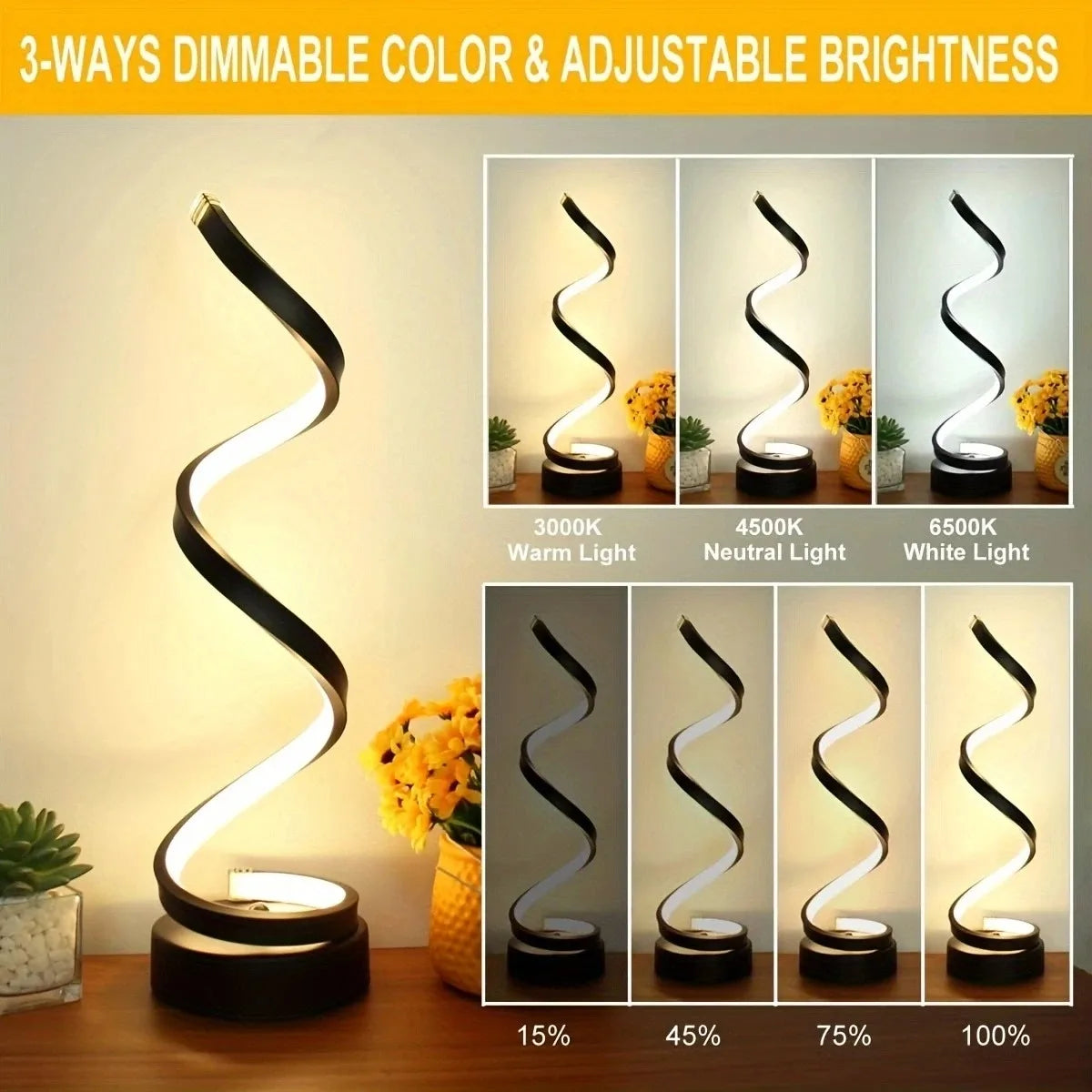 Modern Minimalist Spiral Table Lamp