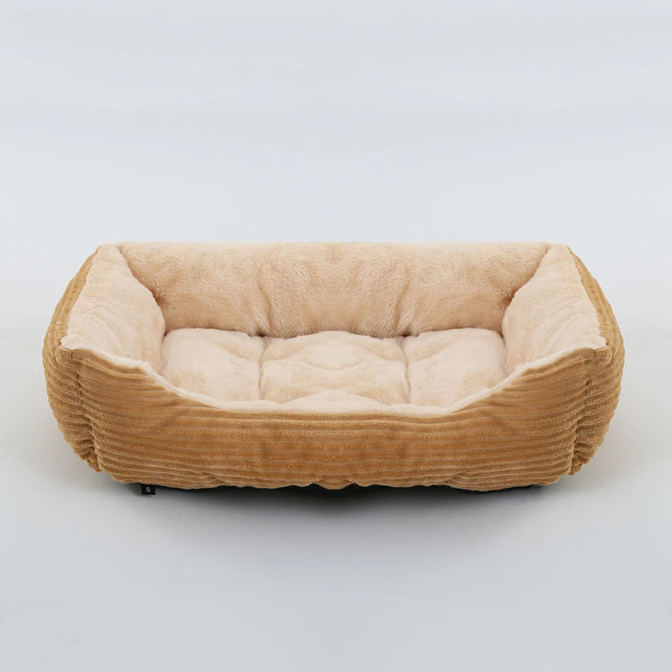 Plush Cozy Waterproof Square Pet Bed