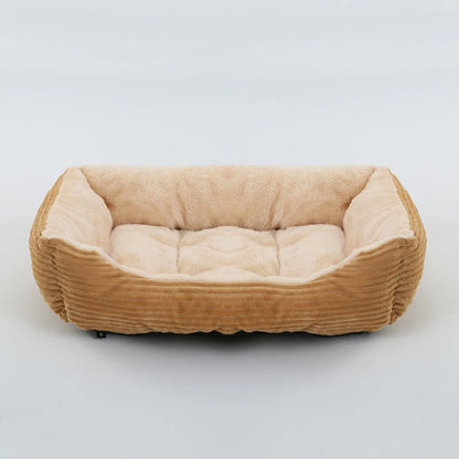 Plush Cozy Waterproof Square Pet Bed