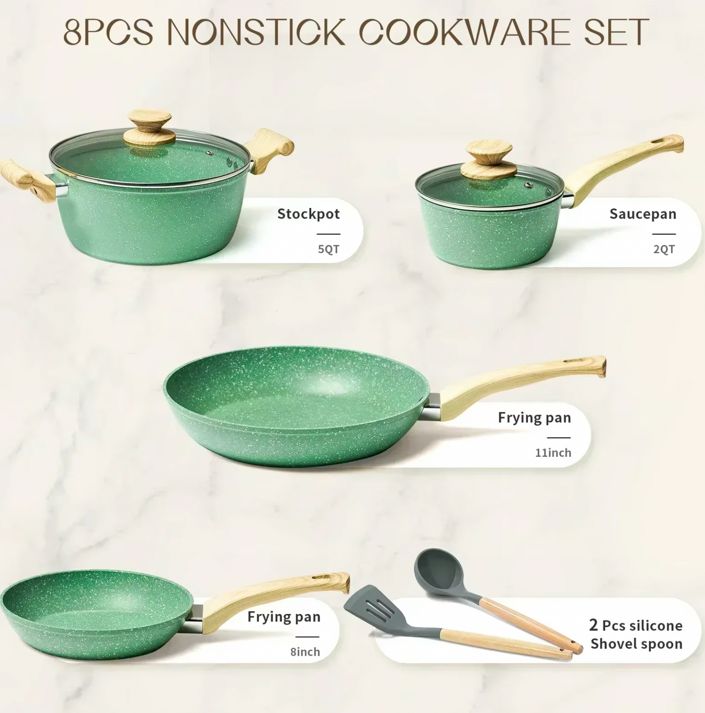 Nonstick Granite Stone Cookware Set