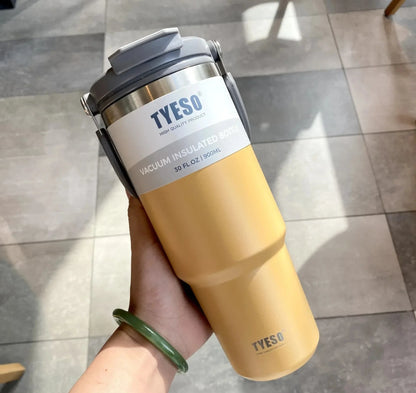 TYESO Stainless Steel Insulated Travel Bottle with Handle