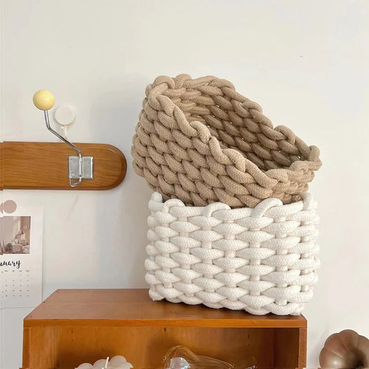 Elegant Cotton Rope Storage Basket