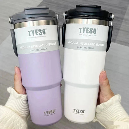 TYESO Stainless Steel Insulated Travel Bottle with Handle