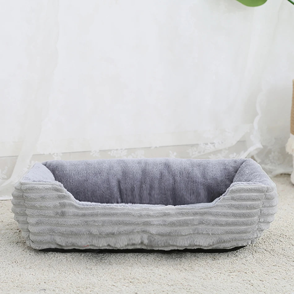 Plush Cozy Waterproof Square Pet Bed