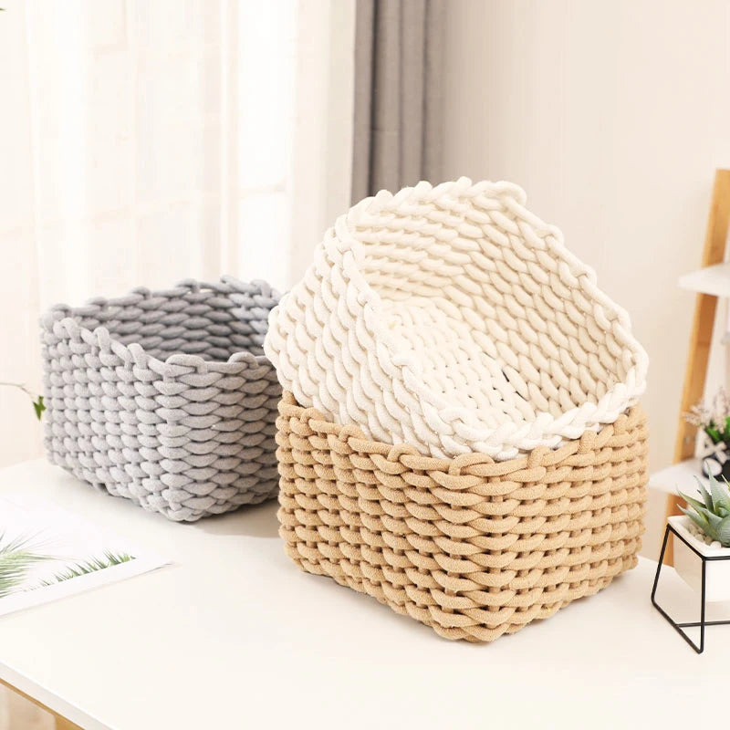 Elegant Cotton Rope Storage Basket