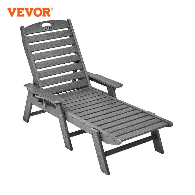 Adjustable Patio Lounge Chair with Cup Holder