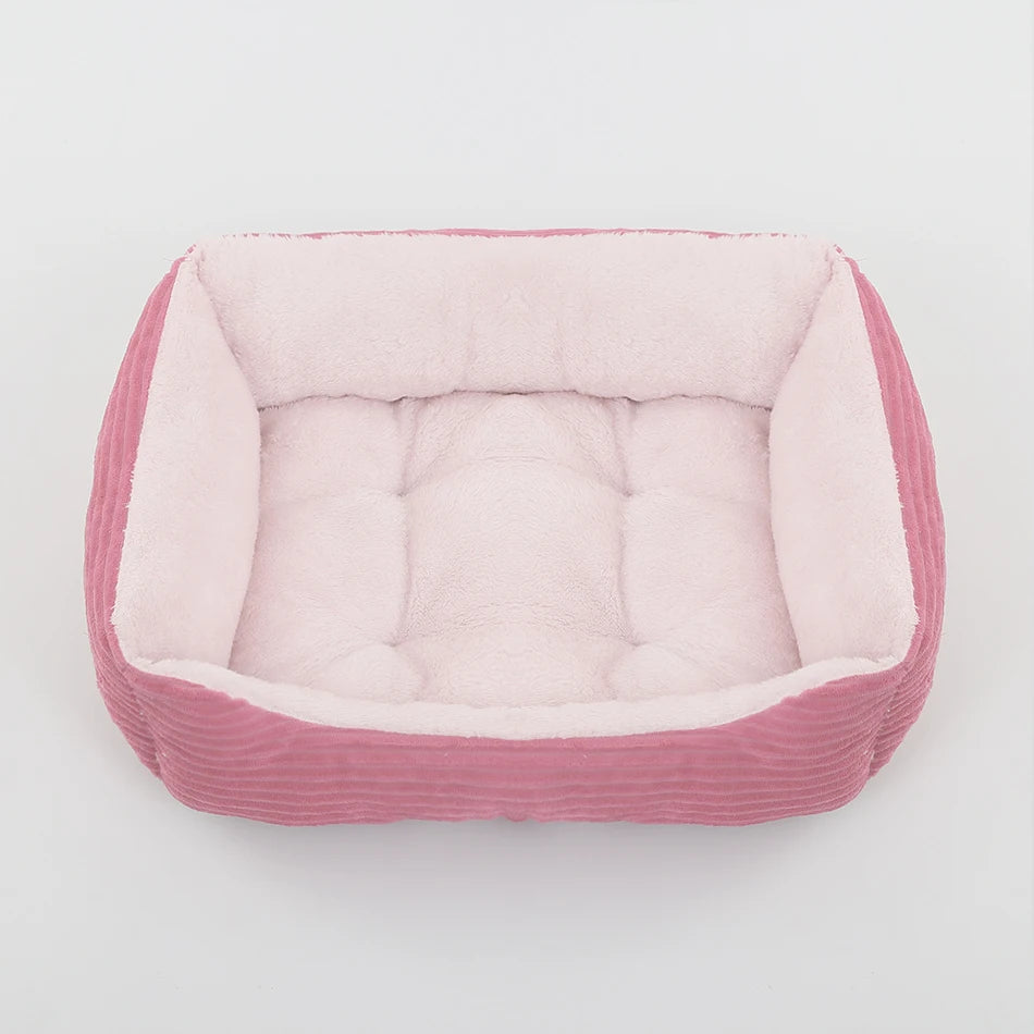 Plush Cozy Waterproof Square Pet Bed