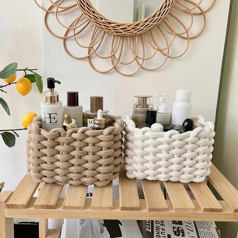 Elegant Cotton Rope Storage Basket