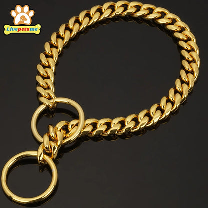 Luxury Gold Stainless Steel Dog Collar